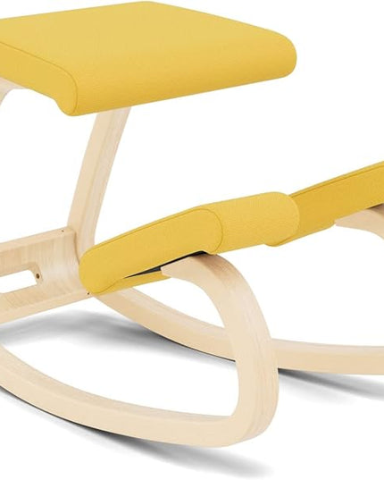 Varier Variable Balans, Original Kneeling Chair, Ergonomic Office Chair, 10-year Warranty, Designed by Peter Opsvik Yellow/Natur - LeafyLoom
