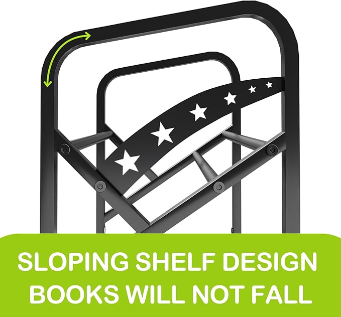 Bookshelf Storage Shelf Bookcase Freestanding Storage Stand Book Organizer for Living Room, Bedroom, Kitchen, Rust Resistance,Easy Assembly Multi-Functional Organizer (1 Tier, Black) - LeafyLoom