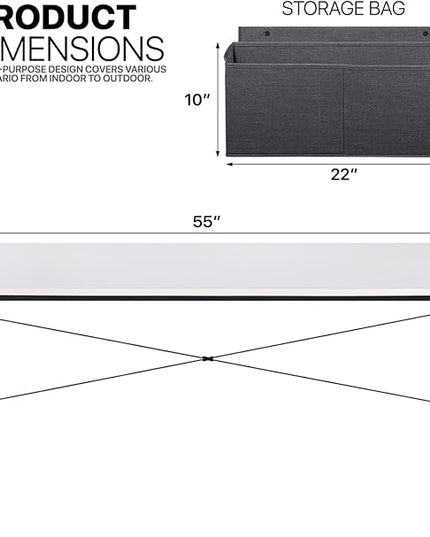 MoNiBloom Computer Desk 55 Inches with A Storage Bag, Student Laptop Writing Desks for Samll Space Home Office, White - LeafyLoom