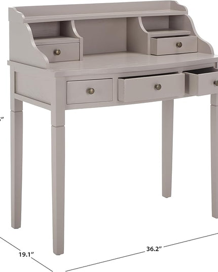 Safavieh American Homes Collection Landon Quartz Grey Writing Desk - LeafyLoom