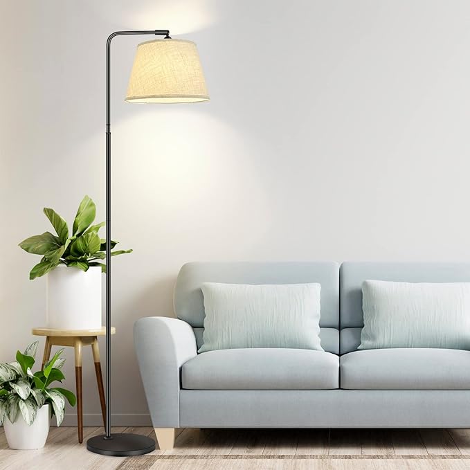 Floor Lamp with 3 Color Temperatures for Living Room Bedroom Office, 12W LED Bulb included, Modern Standing Lamp Tall Bright Corner Floor Lamp with Shade - LeafyLoom