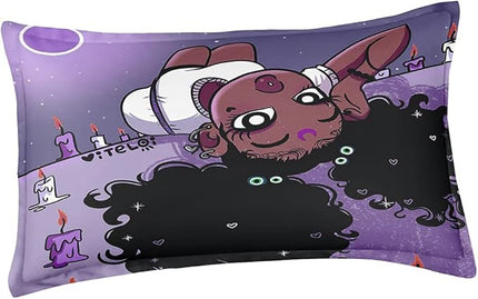 Full Bedding Sets for Girls, African American Black Girl Magic Comforter Set with Girl Lay on Bed, Purple Bed Set for Toddler Kids, Little Girls Bedroom Decor, 1 Comforter with 2 Pillowcases - LeafyLoom