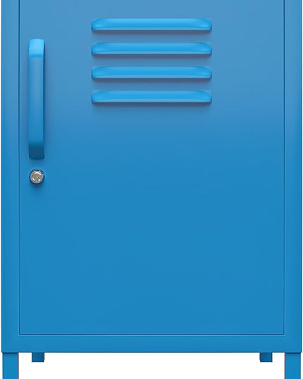Novogratz Cache Metal Locker, Blue End Table - LeafyLoom