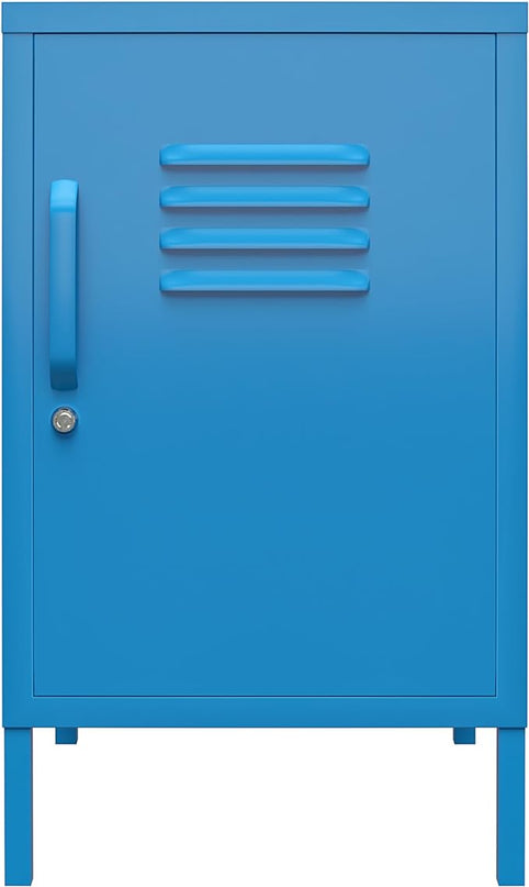 Novogratz Cache Metal Locker, Blue End Table - LeafyLoom