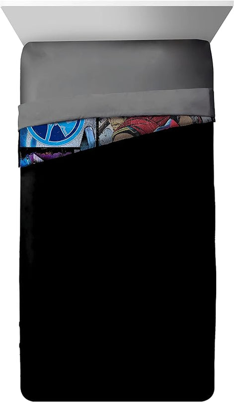 Jay Franco Marvel Comics Thor Mighty Twin Comforter & Sham Set - Kids Super Soft Bedding - Fade Resistant Microfiber (Official Marvel Product) - LeafyLoom