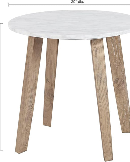 NicBex Coffee Table Wooden Coffee Table with Storage Round Center Tables with Strong Legs End Table for Living Room, Dining Room, Office, and Bedroom,20" W, White+Natural - LeafyLoom