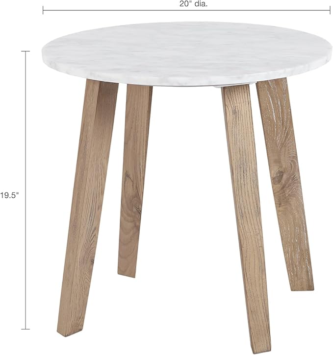 NicBex Coffee Table Wooden Coffee Table with Storage Round Center Tables with Strong Legs End Table for Living Room, Dining Room, Office, and Bedroom,20" W, White+Natural - LeafyLoom
