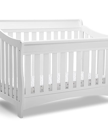 Delta Children Bentley S Series 4-in-1 Convertible Baby Crib, White - LeafyLoom