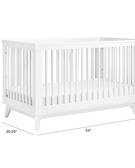 Babyletto Scoot 3-in-1 Convertible Crib with Toddler Bed Conversion Kit in White, Greenguard Gold Certified - LeafyLoom