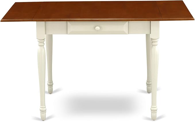 East West Furniture Monza 3 Piece Room Set Contains a Rectangle Kitchen Table with Dropleaf and 2 Dining Chairs, 36x54 Inch, Buttermilk & Cherry - LeafyLoom