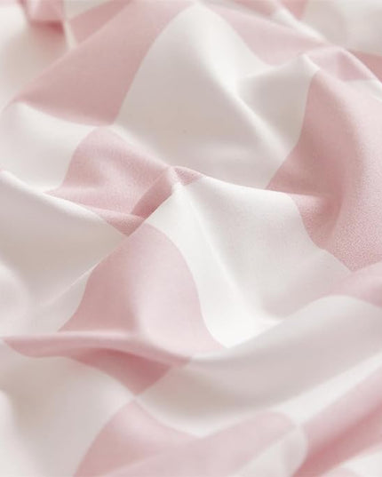 Pink Grid Comforter Set Queen Pink Plaid Bedding Set Women Pink and White Checkered Bed Comforter Set Girls Breathable Blanket Set Women Durable Bedding Comforter Set Queen - LeafyLoom