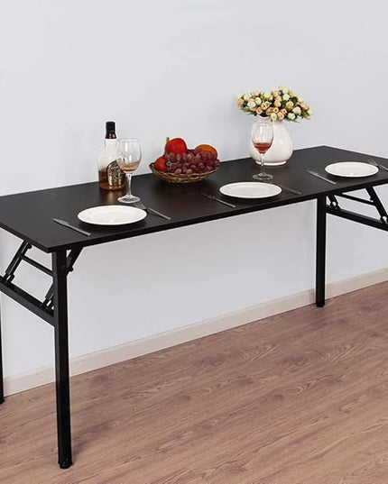 Computer Desk,62" Modern Simple Style Folding Tables,Home Office Writing Desk, Space Saving Foldable Table, No Install Needed - LeafyLoom