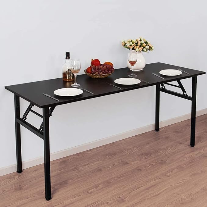 Computer Desk,62" Modern Simple Style Folding Tables,Home Office Writing Desk, Space Saving Foldable Table, No Install Needed - LeafyLoom