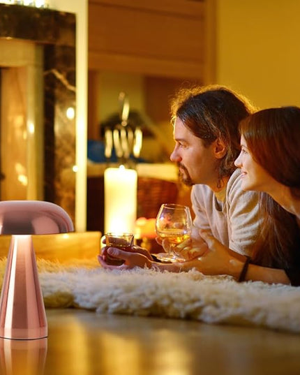 Portable Metal Desk Lamp,3-Color Touch Control, Rechargeable Battery - Ideal Bedside Lamp for Bedroom Nightstand - LeafyLoom
