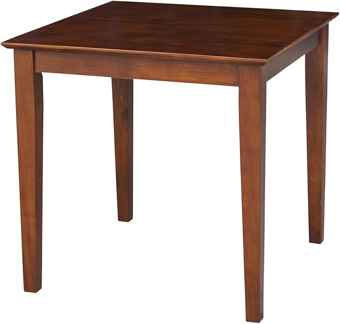 IC International Concepts International Concepts Shaker Leg Solid Wood Inch, Espresso Dining Table, 30 in x 30 - LeafyLoom