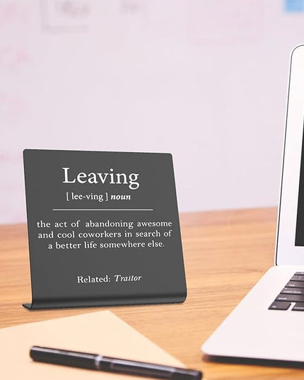 Going Away Gift For Coworker Leaving funny Office Desk Decor Farewell Gifts For Boss Leaving JobGoodbye Gifts For Coworkers Retirement Party Decorations Plaque dksg17 - LeafyLoom