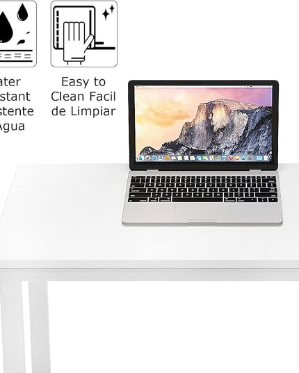 sogesfurniture Large Computer Desk, 62.9 inches Office Desk Computer Desk Gaming Desk Computer Table Sturdy Writing Workstation for Home Office, White - LeafyLoom