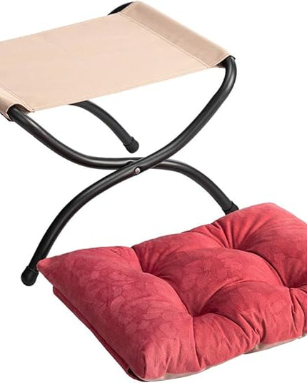 HollyHOME Fabric Lazy Chair with Foldable Ottoman, Accent Comfy Lounge Arm Chair and Folding Footrest Stool Set, Leisure Sofa Reading Chair and Footstool for Living Room, Bedroom, Dorm, Brick Red - LeafyLoom