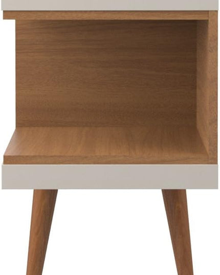 Manhattan Comfort Utopia 53.14" Freestanding Entertainment Center for Living Room, Mid Century Modern TV Stand with Shelves, Storage and Media Holes, Fits 50" Screens, 53.14 Inches, Maple Cream - LeafyLoom