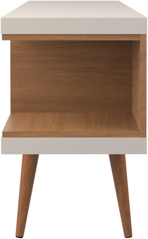 Manhattan Comfort Utopia 53.14" Freestanding Entertainment Center for Living Room, Mid Century Modern TV Stand with Shelves, Storage and Media Holes, Fits 50" Screens, 53.14 Inches, Maple Cream - LeafyLoom
