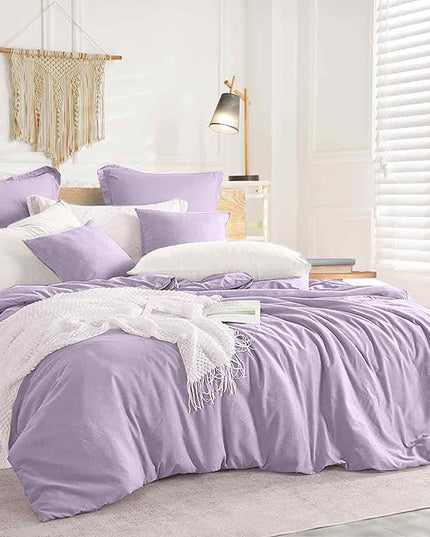 Light Purple Comforter Set Queen Size, 3 Piece Lavender Aesthetic Modern Bedding Set - Soft & Lightweight All Season Microfiber Down Alternative Bed Comforter with 2 Pillow Shams for Women Girls - LeafyLoom