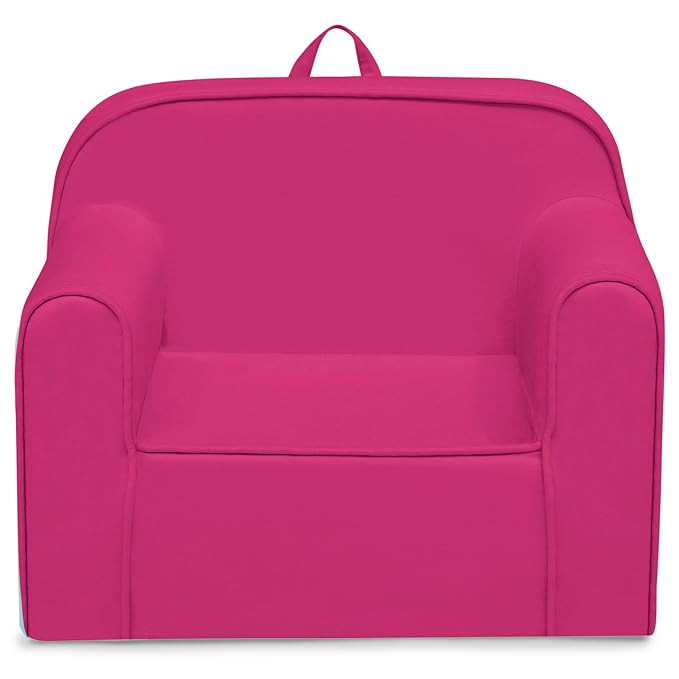Delta Children Cozee Chair -Foam Kids Chair for Ages 18 Months and Up, Hot Pink - LeafyLoom