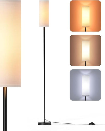Floor Lamps for Living Room with 3 Color Temperatures, Modern Standing Lamp Tall Industrial Reading for Bedroom, Living Room, Office, Kids Room,9W Bulb Included - LeafyLoom