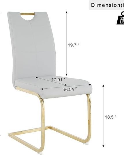 NicBex Haerin-SD-00373-LWJ Dining Chairs, 16.5"x17.9"x38.2", Grey and Gold - LeafyLoom