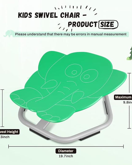 Elephant Kids Swivel Chair, Seat and Spinning Chair, Body Coordination Training Chair, Green Non Slip Sensory Toys 360° Spinning Chair for Autistic Kids Aged 3+, Improving Toddler's Physical Fitness - LeafyLoom