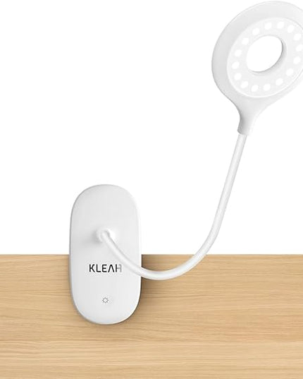 Clip on Light for Bed & Desk, Reading in Bed, Dorm, Flexible Gooseneck, Battery Operated Rechargeable Clamp Lamp for Headboard, Eye-Caring LED Light with 3 Brightness Modes - LeafyLoom