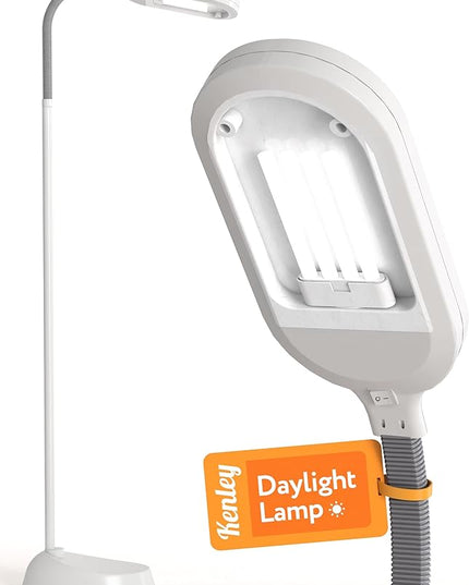 Natural Daylight Floor Lamp - Craft Light Floor Standing for Reading, Crafting, Sewing - 27W Full Spectrum White Bright Sunlight - Adjustable Gooseneck - Task Lamps for Living Room, Bedroom, Office - LeafyLoom