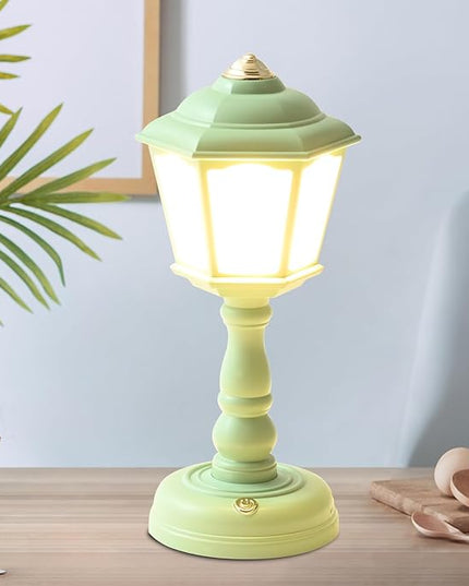 Mini Desk lamp Vintage, LED Desk Lamp Dimmable Table Lamp Reading Lamp with USB Charging Port, Sensitive Control, Eye-Caring Office Lamp,Very beautiful decorative desk lamp (Green) - LeafyLoom
