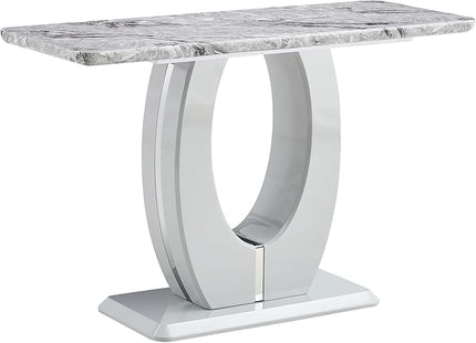 NicBex 47.2Inch Rectangular Dining Table,Minimalist Kitchen Table with Simple Glossy Tabletop for 2 to 4,Counter Bar Dining Room Table for Small Space,Kitchen,Balcony and Living Room,Light Grey - LeafyLoom