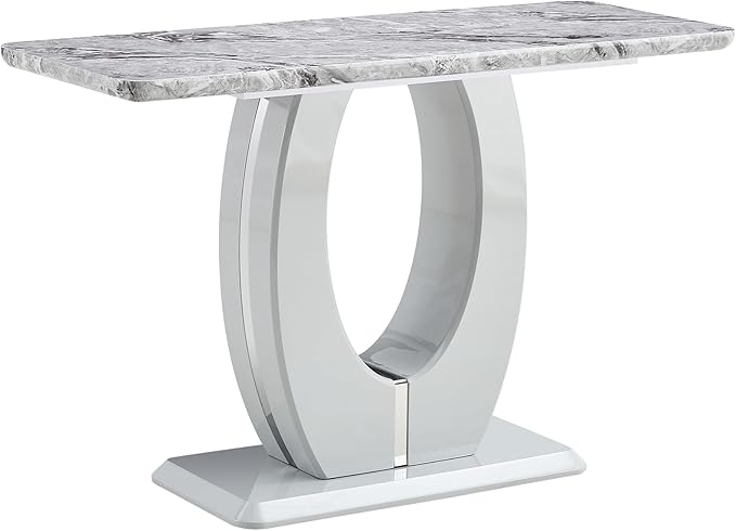 NicBex 47.2Inch Rectangular Dining Table,Minimalist Kitchen Table with Simple Glossy Tabletop for 2 to 4,Counter Bar Dining Room Table for Small Space,Kitchen,Balcony and Living Room,Light Grey - LeafyLoom