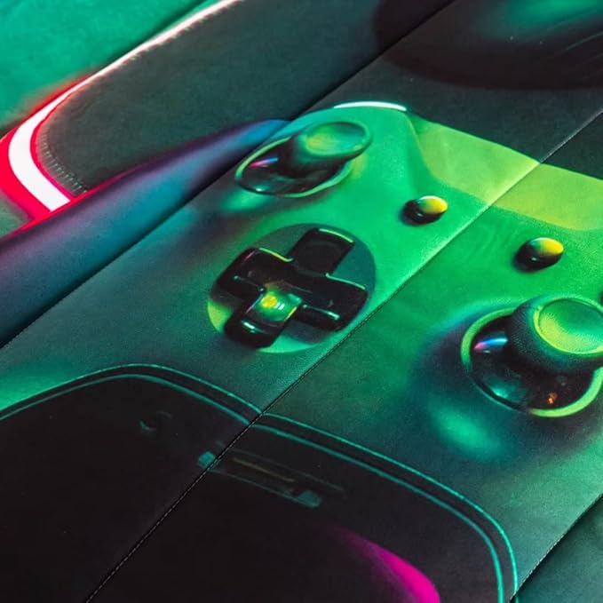 Gamer Comforter Sets for Teen Boys,Gaming Bedding Sets Full,Video Game Bedspread,Game Gamepad Bed Set,Controller Bedding Gamer Home Decor 3 Piece 1 Comforter and 2 Pillowcases - LeafyLoom