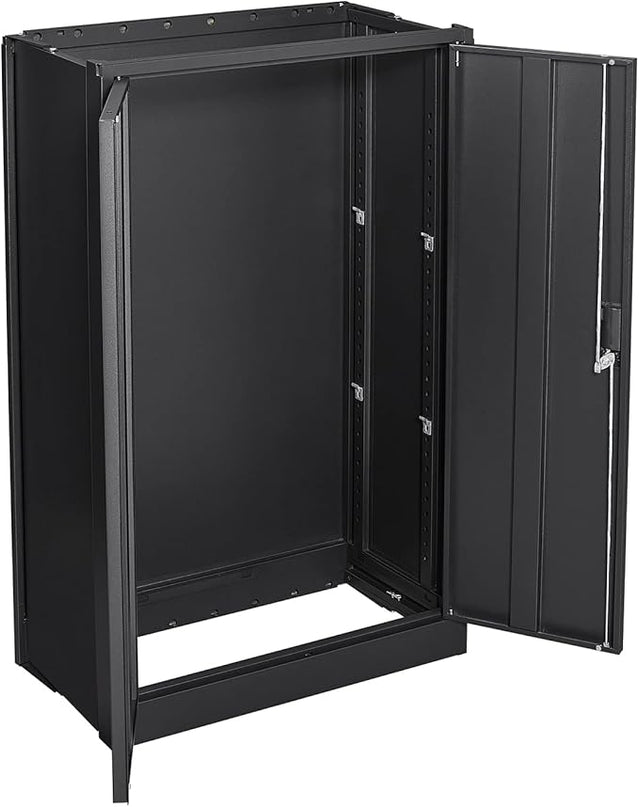 41.97" Metal Storage Doors and Adjustable Shelf,Folding Filing Cabinets w/Solid Steel Tube Locking Shaft,for Home Office,School,Garage,Black - LeafyLoom