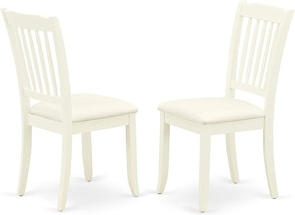 East West Furniture SUDA5-LWH-C 5 Piece Kitchen Table Set for 4 Includes a Round Dining Room Table with Dropleaf & Shelves and 4 Linen Fabric Upholstered Chairs, 42x42 Inch, Linen White - LeafyLoom