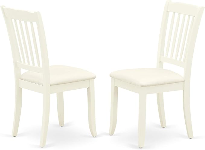 East West Furniture SUDA5-LWH-C 5 Piece Kitchen Table Set for 4 Includes a Round Dining Room Table with Dropleaf & Shelves and 4 Linen Fabric Upholstered Chairs, 42x42 Inch, Linen White - LeafyLoom