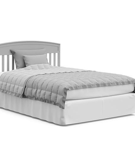 Graco Benton 5-in-1 Convertible Crib with Drawer (Pebble Gray) -Converts from Baby Crib to Toddler Bed, Daybed and Full-Size Bed,Fits Standard Full-Size Crib Mattress, Adjustable Mattress Support Base - LeafyLoom
