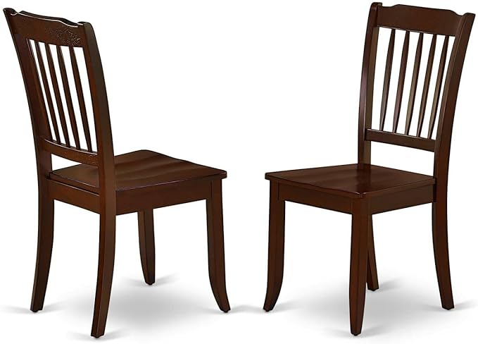 East West Furniture MZDA3-MAH-W Monza 3 Piece Room Furniture Set Contains a Rectangle Kitchen Table with Dropleaf and 2 Dining Chairs, 36x54 Inch - LeafyLoom