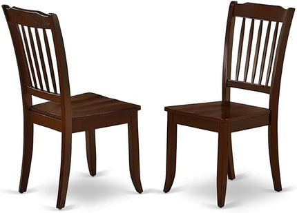 East West Furniture HLDA3-MAH-W 3 Piece Kitchen Table Set for Small Spaces Contains a Round Dining Room Table with Pedestal and 2 Dining Chairs, 42x42 Inch, Mahogany - LeafyLoom
