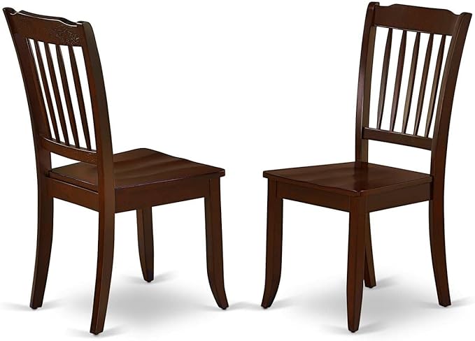 East West Furniture HLDA3-MAH-W 3 Piece Kitchen Table Set for Small Spaces Contains a Round Dining Room Table with Pedestal and 2 Dining Chairs, 42x42 Inch, Mahogany - LeafyLoom