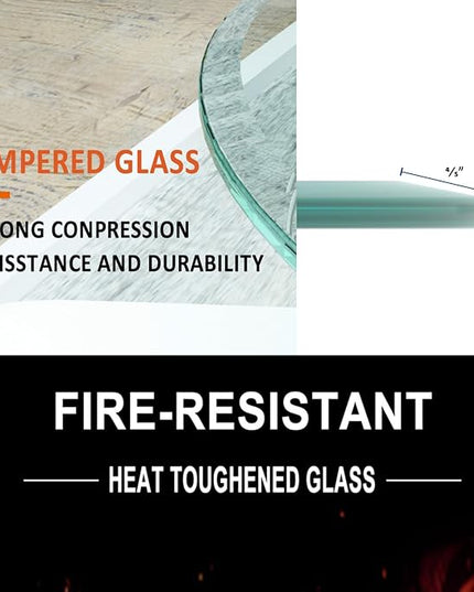 Round Tempered Glass Table Top, 32 Inch, Transparent - LeafyLoom