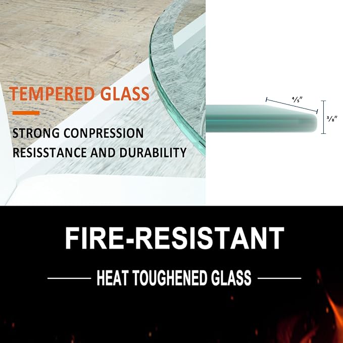 Round Tempered Glass Table Top, 36 Inch, Transparent - LeafyLoom