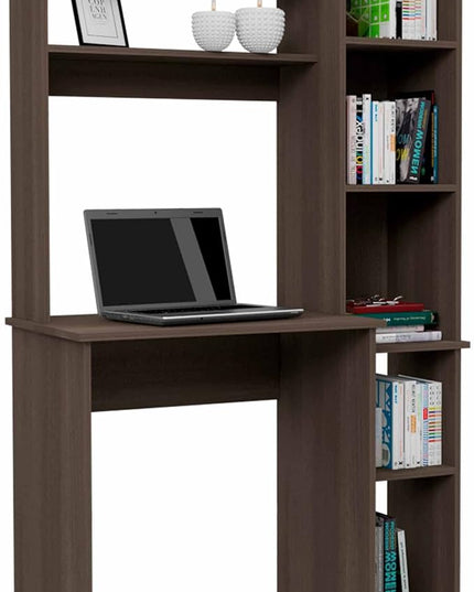 NicBex Laik-DW-00077-DX Desks, 38.7" W x 17.8" D x 63.9" H, Brown - LeafyLoom