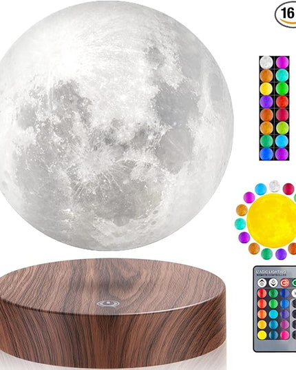 VGAzer Levitating Moon Lamp, Floating and Spinning 3D Moon Light 16 Colors Model ,Gifts for Women,Thanksgiving Christmas Gifts for Kids,Friends - LeafyLoom