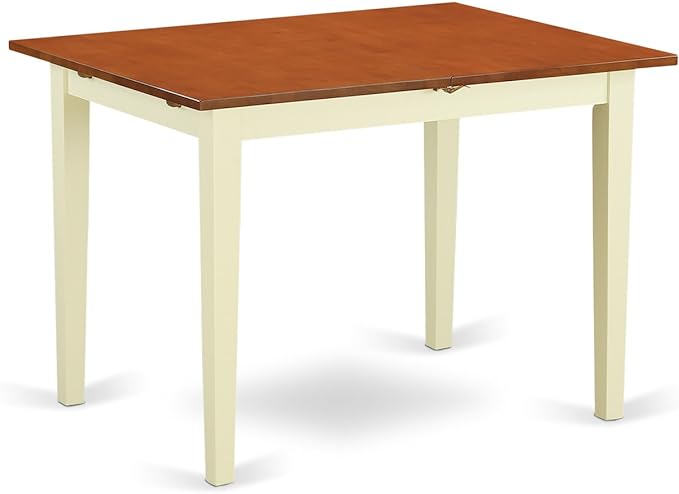 East West Furniture Norfolk Kitchen Dining Rectangle Wooden Table Top with Butterfly Leaf, 32x54 Inch, Nft-whi-t - LeafyLoom