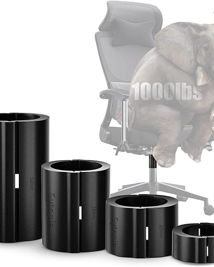 Fix Sinking Office Chair, 4 Pieces Office Chair Clamps, Office Chair Hero Fix Attaches Clamps to Large Cylinder Piston Stops Your Chairs Sinking, Universal Fit, Adjustable Chair Height - LeafyLoom