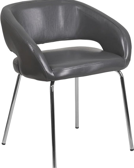 Flash Furniture Fusion Series Contemporary Gray LeatherSoft Side Reception Chair - LeafyLoom