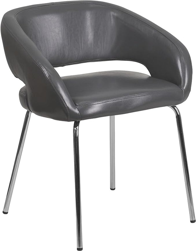 Flash Furniture Fusion Series Contemporary Gray LeatherSoft Side Reception Chair - LeafyLoom